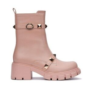 Cape Robbin๐ฅ YURI Embellished Buckle Strap Block Chunky Heel Moto Boots Sz 7